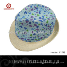 Cheap paper straw fedora hat to decorate